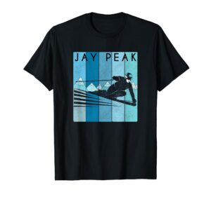 retro jay peak, vermont design - vintage snow ski t-shirt