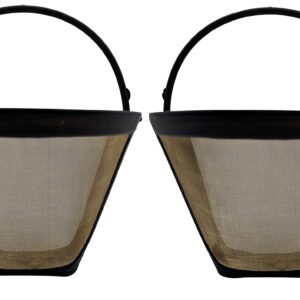 Blendin Reusable #4 Cone Style Gold Stainless Steel Mesh Coffee Filter, Compatible with Cuisinart GTF-4 and some other Coffeemaker Brewers (2 Pack)