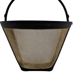 Blendin Reusable #4 Cone Style Gold Stainless Steel Mesh Coffee Filter, Compatible with Cuisinart GTF-4 and some other Coffeemaker Brewers (2 Pack)