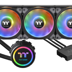 Thermaltake Floe DX 360mm, Dual Ring LED, 16.8 Million Color Software Enabled (TT RGB Plus/Alexa/Razer Chroma), AMD (AM5/AM4)/Intel (LGA 2066/1200), AIO CPU Liquid Cooler CL-W256-PL12SW-B