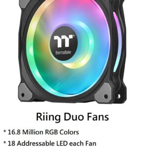 Thermaltake Floe DX 360mm, Dual Ring LED, 16.8 Million Color Software Enabled (TT RGB Plus/Alexa/Razer Chroma), AMD (AM5/AM4)/Intel (LGA 2066/1200), AIO CPU Liquid Cooler CL-W256-PL12SW-B