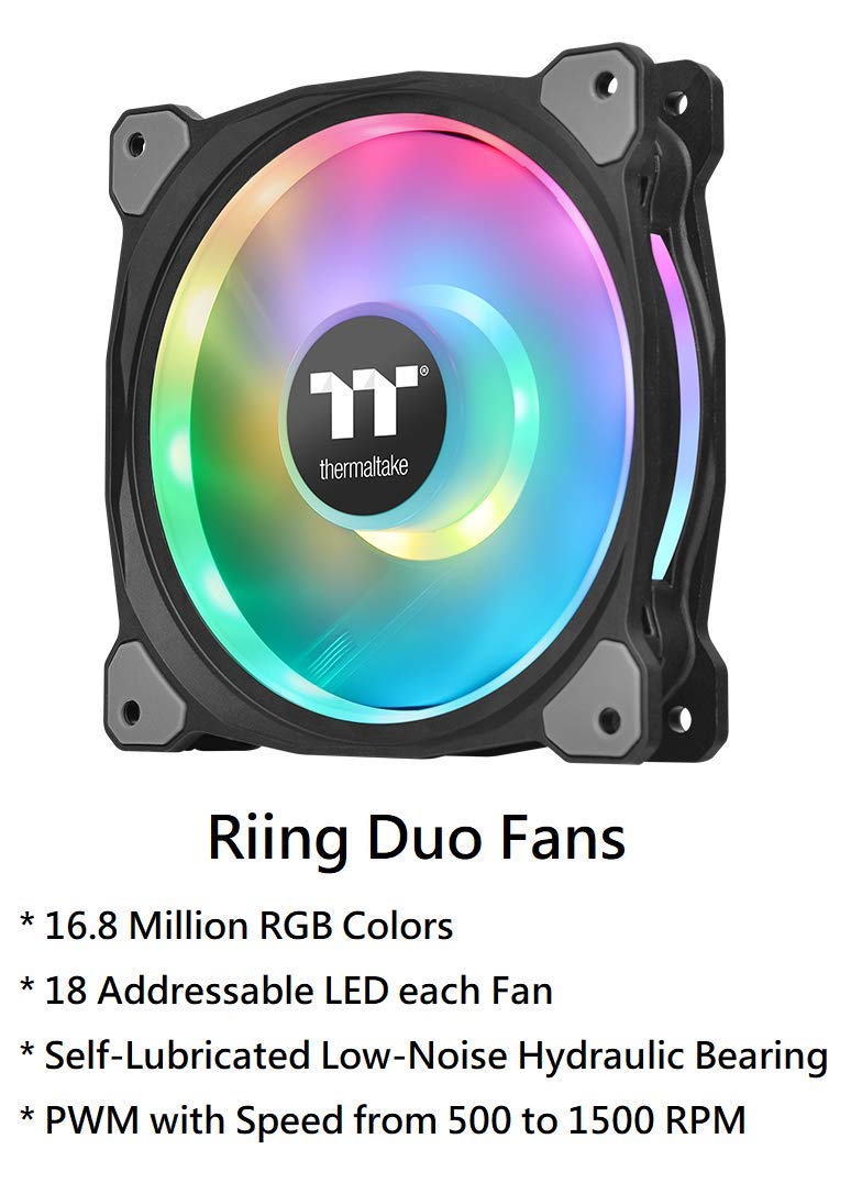 Thermaltake Floe DX 360mm, Dual Ring LED, 16.8 Million Color Software Enabled (TT RGB Plus/Alexa/Razer Chroma), AMD (AM5/AM4)/Intel (LGA 2066/1200), AIO CPU Liquid Cooler CL-W256-PL12SW-B