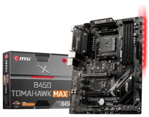 msi arsenal gaming amd ryzen 2nd and 3rd gen am4 m.2 usb 3 ddr4 dvi hdmi crossfire atx motherboard (b450 tomahawk max ii)