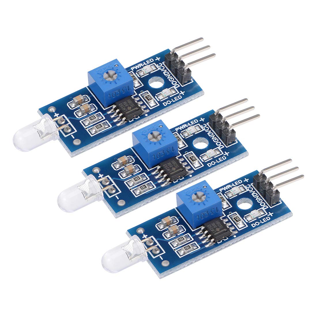 uxcell Photosensitive Diode Sensor Light Detection Photodiode Module with Digital Output for Smart Car 3pcs