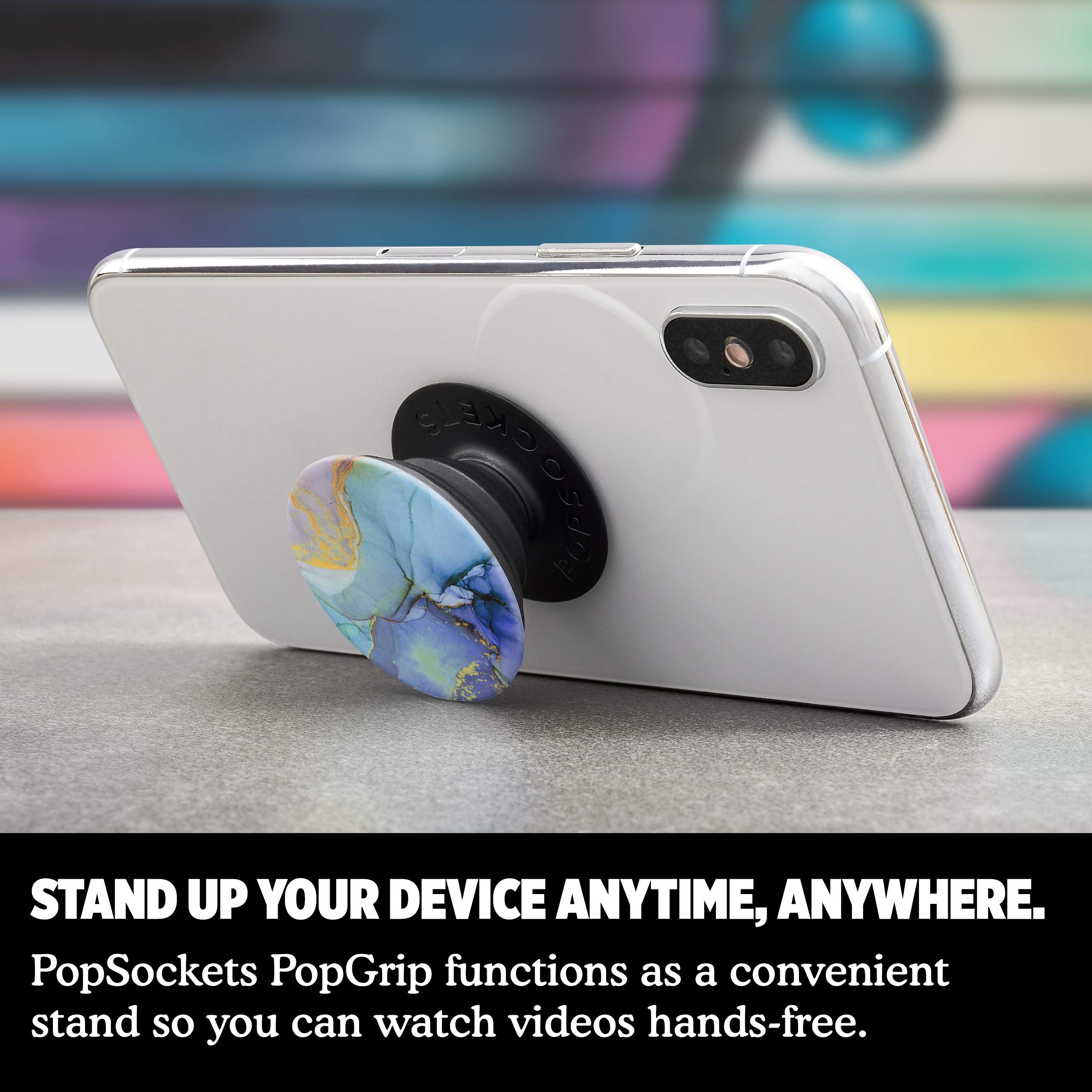 PopSockets Phone Grip with Expanding Kickstand, Marble PopGrip - Opalescent