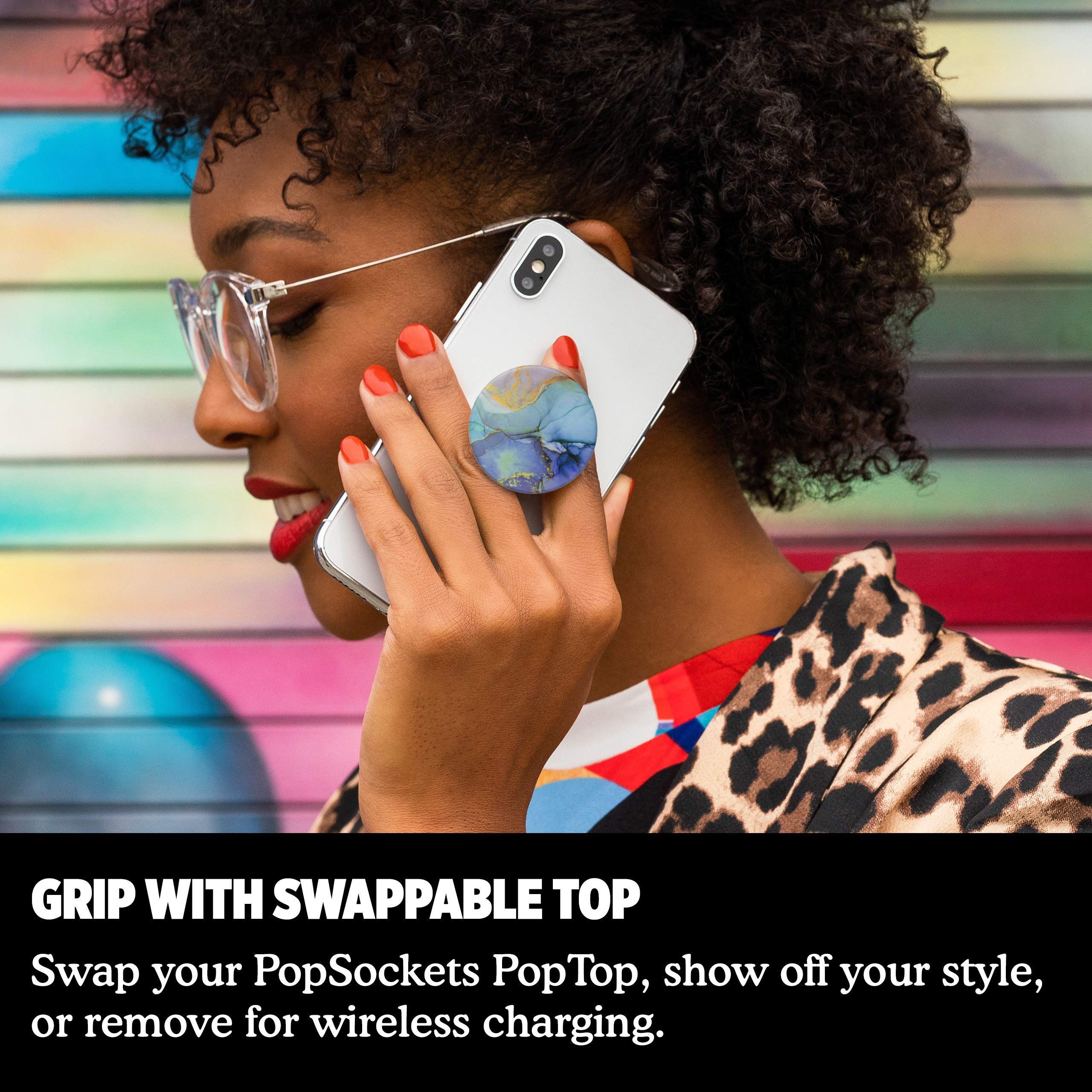 PopSockets Phone Grip with Expanding Kickstand, Marble PopGrip - Opalescent