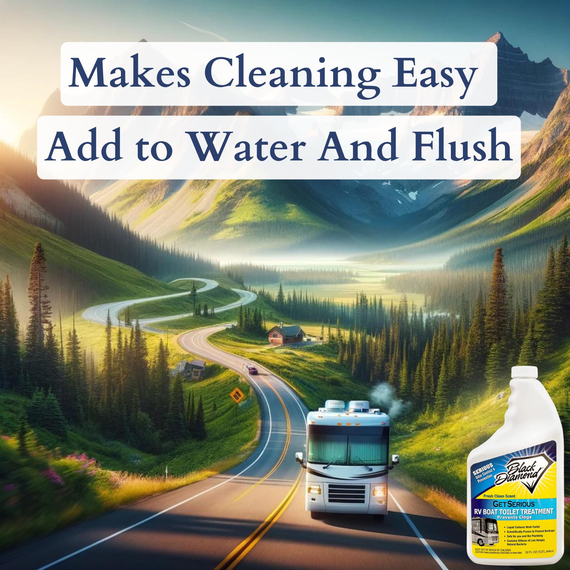 Black Diamond Stoneworks GET SERIOUS RV,Boat,Camper Chemical Toilet Holding Tank Treatment&Deodorizer.Works Faster Than Tablets or Packs in Grey&Black Water. Concentrated with Stress Relief Fragrance