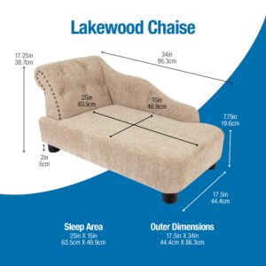 Petmate La-Z-Boy Lakewood Chaise Lounger Dog Bed, Beige, 34" x 18"