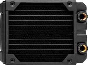 corsair hydro x series, xr5 120mm water cooling radiator (single 120mm fan mount, easy installation, premium copper construction, polyurethane coating, integrated fan screw guides) black