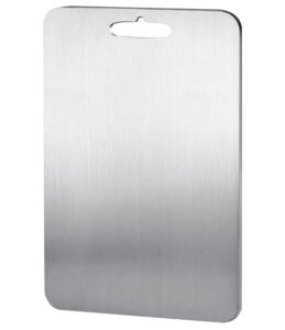 yeavs stainless steel cutting board for kitchen, heavy duty chopping board(large,14.2"l x 9.8" w)