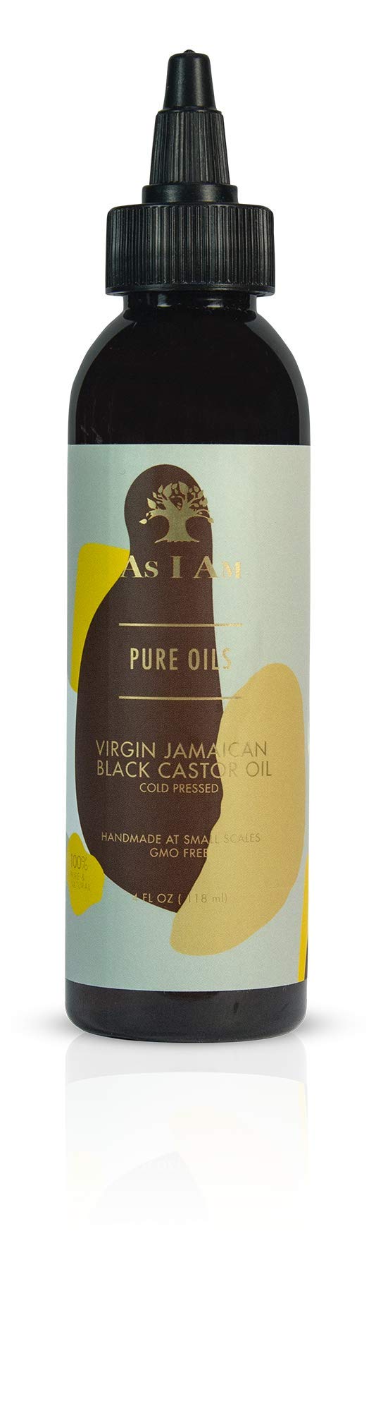 As I Am Virgin Jamaican Black Castor Oil 4oz - 100% Pure and Natural - Rich in Omega-9 Fatty Acids, Antioxidants - Cold Pressed, Unrefined - Extracted from Roasted Castor Seeds