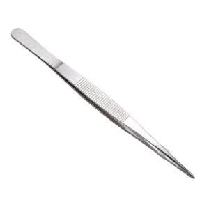 utoolmart 1pcs 200mm lenght stainless steel straight pointed tweezers with serrated tip