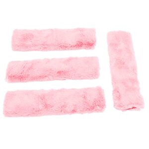 4pack seat belt covers for adults and kids,car seatbelt shoulder pads,pregnancy seat belt cover,super soft fur protect neck and shoulder for kids,adults car seats accessories (pink)