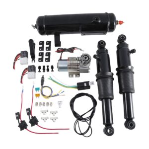 xfmt rear air ride suspension kit w/air tank for harley touring road king street electra glide 1994-2023