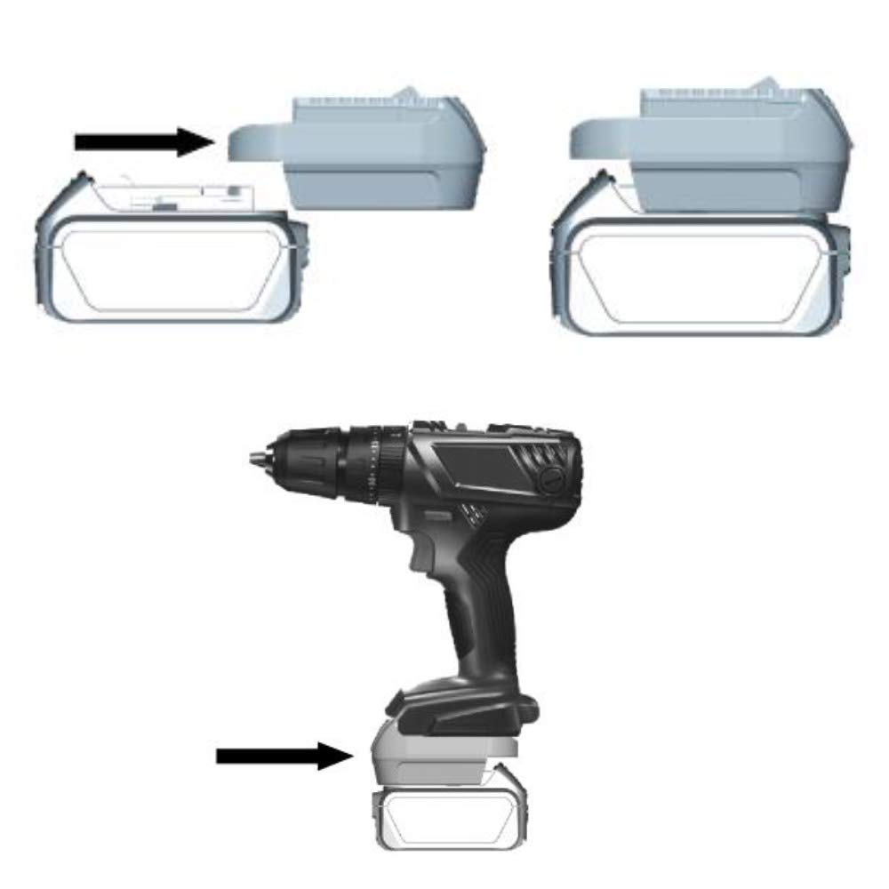 DM18BSL Battery Converter Adapter for Milwakee 18V M18 for Dewalt 20V DCB200 Li-ion Battery Used to for Bosch 18V BAT618 Lithium Battery