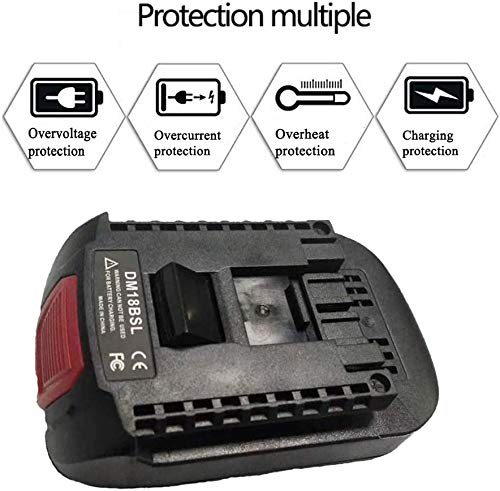 DM18BSL Battery Converter Adapter for Milwakee 18V M18 for Dewalt 20V DCB200 Li-ion Battery Used to for Bosch 18V BAT618 Lithium Battery