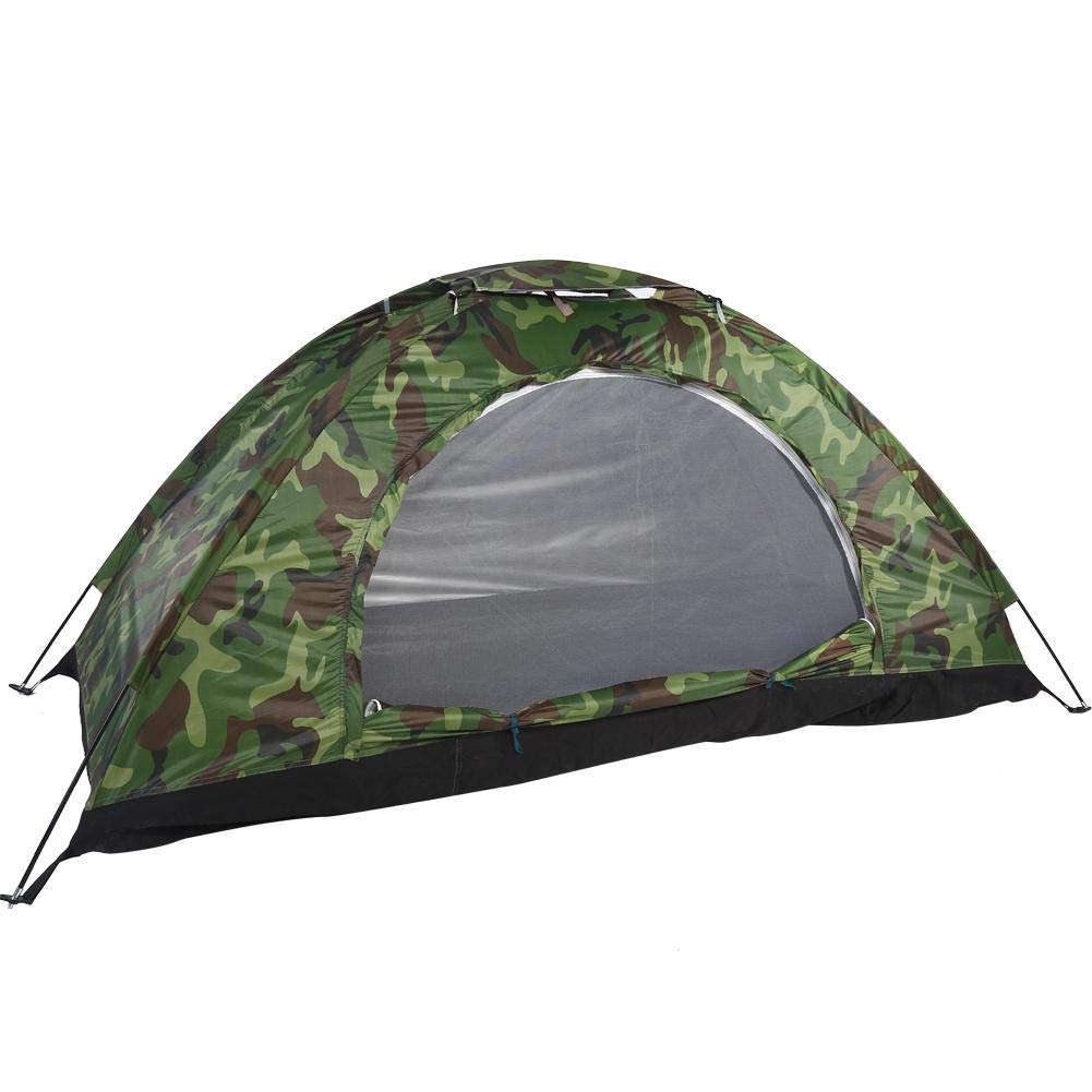 Single Camouflage Camping Tent, Outdoor Polyester One Person Tents Camping Waterproof Tent with Carry Bag Tents for Camping, Backpacking, Picnic,Hiking,Fishing