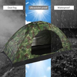 Single Camouflage Camping Tent, Outdoor Polyester One Person Tents Camping Waterproof Tent with Carry Bag Tents for Camping, Backpacking, Picnic,Hiking,Fishing