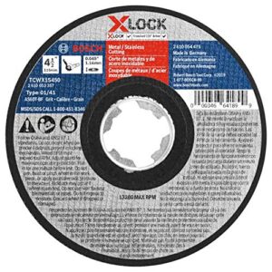 bosch tcwx1s450 4-1/2 in. x .045 in. x-lock metal/stainless fast cutting abrasive wheel 60 grit compatible with 7/8 in. arbor type 1a (iso 41) for applications in metal, stainless steel cutting