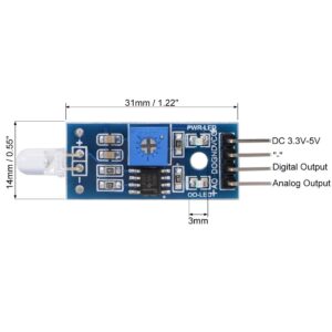 uxcell Photosensitive Diode Sensor Light Detection Photodiode Module with Digital and Analog Output for Smart Car 3pcs