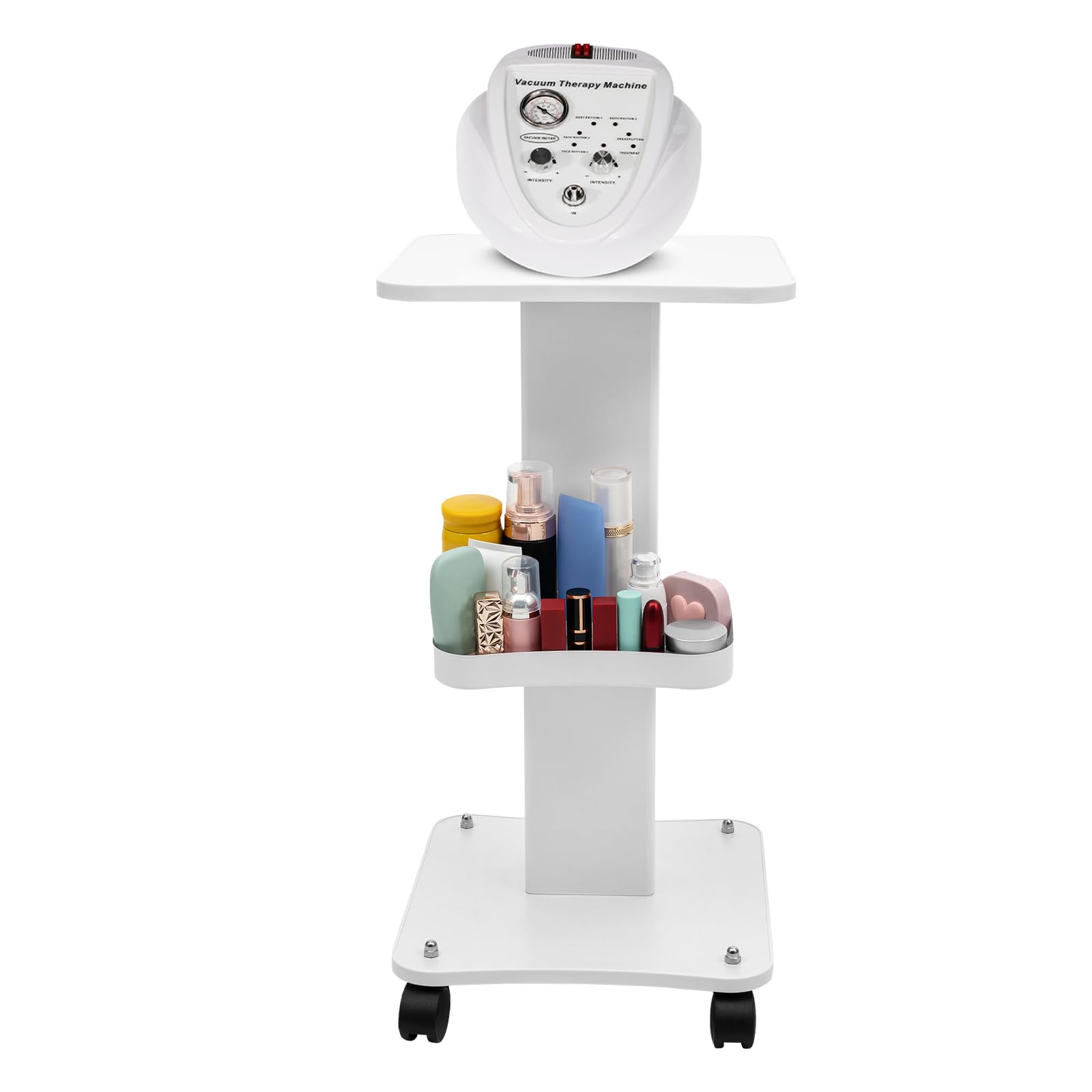 Aluminum Trolley Wheel Stand Hair Salon Beauty Mobile Cart Rolling Trolley Hair Instrument Storage Tray USA