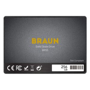 braun br55 256gb internal 2.5 inch sata iii internal ssd solid state drive, taa compliant, 5 year warranty (br55256gb)