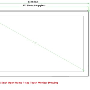 DeYoWo 21.5 Inch Open Frame Touch Moniotor, P-Cap Touch Screen LCD Display,HDMI VGA USB Controller Interface for Kiosks and Mounting