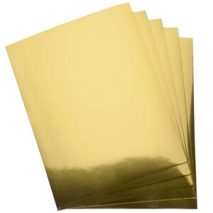 gift boutique metallic gold paper card stock stationary sheets 60 pack golden foil board for flowers scrapbook crafts wedding invitations & office supplies, 250 thick cardboard letter size 8.5" x 11"