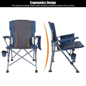 REDCAMP Oversized Camping Chairs for Adults 500lbs, Heavy Duty Hard Arm Portable Folding Chairs for Outside, Firm Outdoor Hunting Sports Chairs for Big and Tall Person