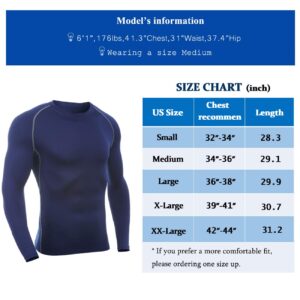 SILKWORLD Men's Long-Sleeve Compression Shirt Base-Layer Running Top, 3 Pack: Black#3, L