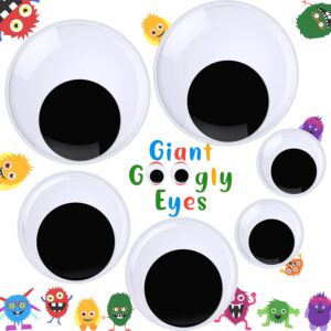 christmas decorations 4 inch 3 inch 2 inch wiggle googly eyes with self adhesive large black googly eyes for crafts set of 6 (mix sizes)