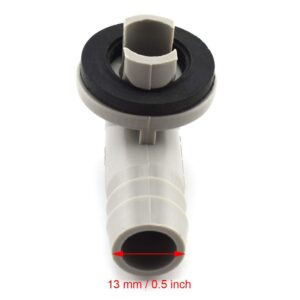 SDTC Tech Air Conditioner AC Drain Hose Elbow Connector Fitting Condensate Draining Adapter Part with Rubber Ring, 3/5 Inch(15mm)