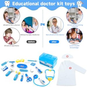 Doctor Kit for Toddlers 3-5 Kids Toys for 2 3 4 Year Old Girls Boys Dentist Doctor Set Costume Medical Kit Pretend Play Dress Up Educational Role Play Birthday Girls Gifts for Aged 2-4 3-5