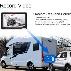 ZEROXCLUB 1080P FHD Digital Wireless Backup Camera System Kit for RV/Truck/Trailer/Van/Bus,Night Vision,7inch HD LCD Monitor,IP69 Waterproof Rear View Camera No Interference Record-HW02