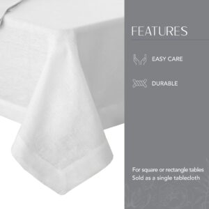 Elrene Home Fashions Villeroy & Boch La Classica Linen Tablecloth, Great for Formal Dining or Everyday Use, 70 Inches by 146 Inches, White