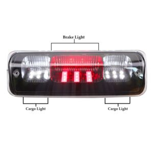 for 2004-2008 Ford F150 3rd Brake Light, 2007-2010 Ford Explorer Sport Trac LED Third Brake Light High Mount Brake Light Waterproof Cargo Light (Black Housing Clear Lens)