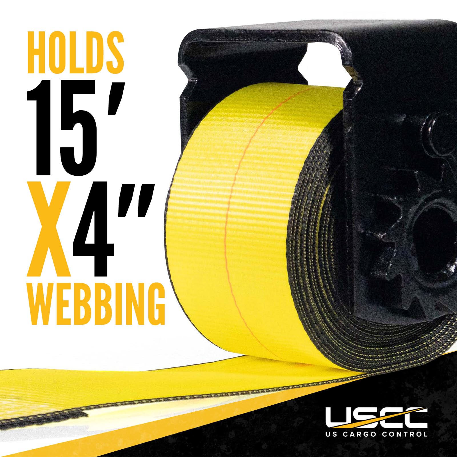 US Cargo Control Low Profile Sliding Winch for Flatbed Trailer (5-Pack), 4 Inch Winch Holds Up 15 Feet of 4 Inch Webbing, Tie-Down Winch Fits Sliding C Winch Track, 5,500 LBS Working Load Limit