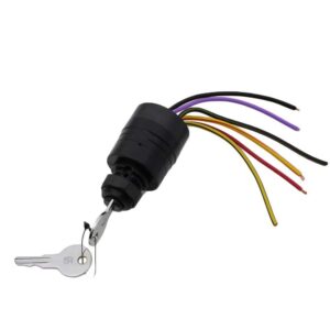 Ignition Switch, Boat Push to Choke 6 Wire Base Ignition Key Switch Replaces for Mercury 87-88107A5 with 2 Keys 6 Wire Connectors