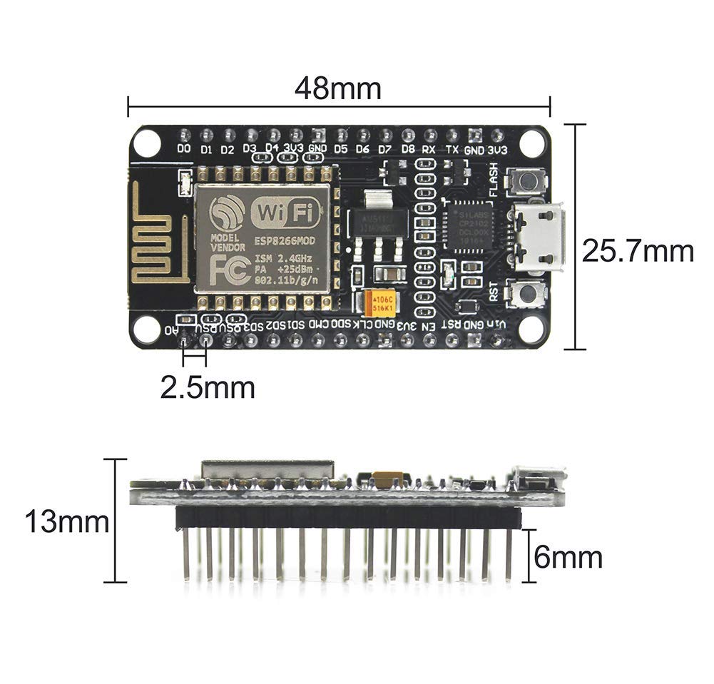 JacobsParts NodeMCU Lua ESP8266 ESP-12F CP2102 WiFi Development Board