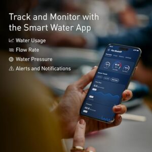 Moen 900-002 Flo Smart Water Monitor and Automatic Shutoff Sensor, Wi-Fi Connected Water Leak Detector for 1-1/4-Inch Diameter Pipe