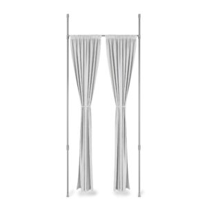 umbra anywhere expandable rod curtain rod and room divider (metallic-nickel)