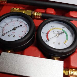 Cylinder Leak Down Tester,Compression Test kit - Engine Cylinder Dual Gauge Leakdown Tester kit Diagnostics Tool.