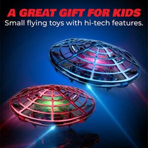 Force1 Scoot Duo Hand Operated Drone for Kids or Adults - 2pk Hands Free Motion Sensor Mini Drone, Easy Indoor Small UFO Toy Flying Ball Drone Toys for Boys and Girls (Red and Blue)