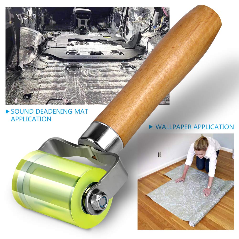 LUMITECO Bearings Equipped Automotive Car Audio Sound Deadening Application Wheel Roller, Heat Abatement Mat Wallpaper Application PU Smoothing Tool Seam Roller