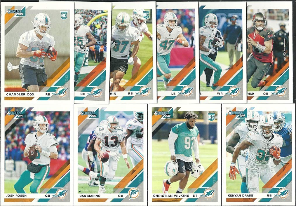 2019 Panini Donruss Football Miami Dolphins Team Set 10 Cards W/Drafted Rookies