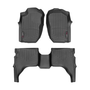 WeatherTech Custom Fit FloorLiners for Toyota Tacoma - 1st & 2nd Row (441212-1-2), Black