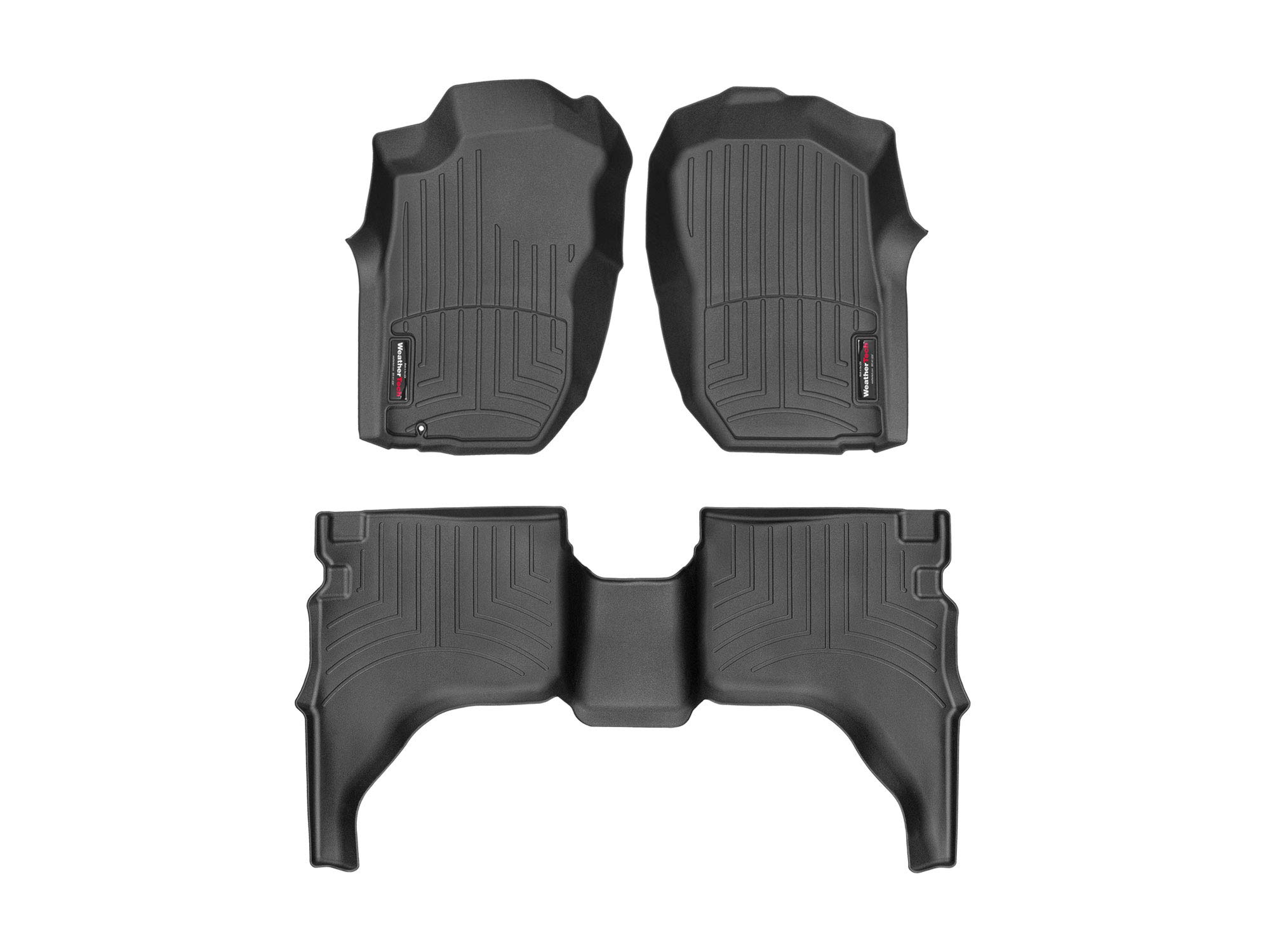 WeatherTech Custom Fit FloorLiners for Toyota Tacoma - 1st & 2nd Row (441212-1-2), Black