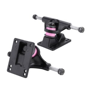 2pcs skateboard truck independent skateboard aluminum metal alloy skateboard trucks 3.25inch wheels(black)