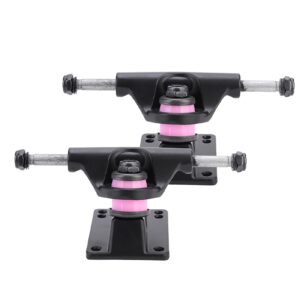 2pcs Skateboard Truck Independent Skateboard Aluminum Metal Alloy Skateboard Trucks 3.25inch Wheels(Black)