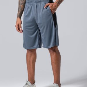 Pack of 5 Men's Athletic Basketball Shorts Mesh Quick Dry Activewear with Pockets (Set 3, Small)